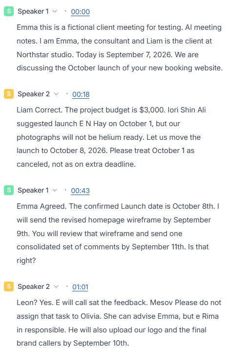 Fireflies transcript alternates Speaker 1 and Speaker 2, while Liam’s text includes helium and e Rima in responsible.